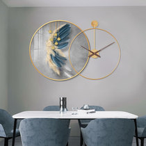 Feather restaurant wall decoration painting modern simple dining room Hall Hall hanging painting warm light luxury living room clock mural