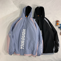 Plus velvet baseball uniform mens autumn and winter Korean version of ins Tide brand color Harajuku bf windbreaker loose wool cake cotton coat