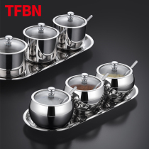 TBN 304 stainless steel seasoning tank suit combined kitchen salt tank Home Single seasoning jar Seasoning Case