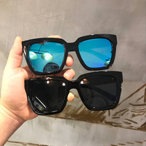 2019 Lin Yun 'er Sunglasses Women's Fashionable Vintage Round Face Large Square Sunglasses Korean Reflective Glasses