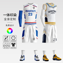 Full-body printing basketball suit male custom student competition suit personality printing team uniform sports training uniform basketball jersey