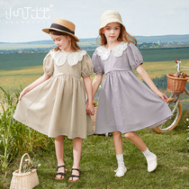 Girl Bubble Cuff Dress 2022 Summer Dress New Child Fluffy Dress Doll Collar Printed Skirt Princess Nepotism