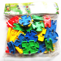 Construction Plastic Collaged Building Blocks Children Early Education Puzzle Toy Bagged Kindergarten Desktop Assembly Baby Gift