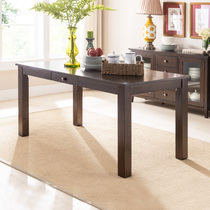 Pure solid wood dining table North American oak with drawer table 1 6 meters Restaurant 1 2 meters table American simple furniture q