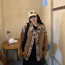 Yuki big white original tooling jacket female spring and autumn loose students Korean version of ins tide short stitching retro Top