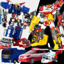 Cabao car God reloading giant five-in-one rescue deformation fit robot car Childrens King Kong boy toy