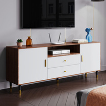 Add high in small household type ultra-thin bedroom TV cabinet narrow section rock plate light extravagant small size TV cabinet Living room main bedroom