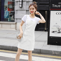 Braces dress 2022 Summer new girls Academy Wind Fashion casual small harnesses one-piece dress Two sets of foreign air