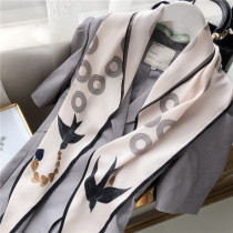 Twill temperament decorative big diamond scarf Korean scarf womens silk scarf Joker summer thin scarf scarf scarf scarf