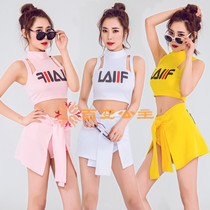 Korean female group ds suit Jazz dance sexy umbilical modern dance practice costume Female nightclub steel pipe performance costume