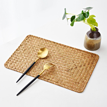 Sea Grass Handcrafted Grass Choreography MAT TEA MAT TEA TABLE MAT RETRO TEA MAT MEAL CUSHION FURNITURE CUSHION ANTI-WEAR CUP RATTAN MAT