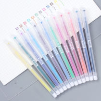 Candy color 12 color student hipster simple transparent frosted color pen gel pen gel pen 0 5MM water pen hand tent