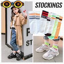 Hong Kong Korean childrens socks mid-tube stockings 2019 spring and summer thin section breathable girls cotton sports socks