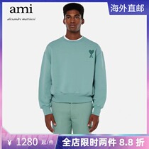 Ami Paris 21 new stars with the same style round collar loose cover male and female long sleeve cochroic love embroidered sweatshirt