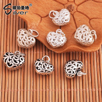 S925 Pure Silver Diy Ornament Accessories Thai Silver Hollowed-out Cardigan Sweater Chain Pendant Handmade String Bead Bracelet Accessories Wholesale