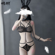 Three-point sexy exposed underwear beauty underwear see-through bra sexy hot dingy pants sexy hot