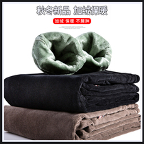 Plus velvet padded warm corduroy long pants mens business casual pants autumn and winter New wear slim leggings