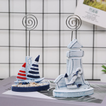 Mediterranean message note holder Decorative decoration Office desktop stand-up business card holder Postcard photo photo holder