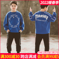 Fat children's suit spring and autumn 2021 new autumn men's big children add fat to increase Wei Yi fat boys loose two-piece tide