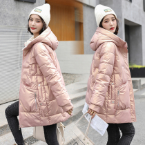 Winter cotton-padded clothes women long cotton-padded clothes bright face 2021 New loose thick Joker hooded students ins cotton-padded jacket