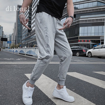 Mens pants casual pants fashion fashion trendy brand net red Korean social guy gray sports knitting ankle-length pants