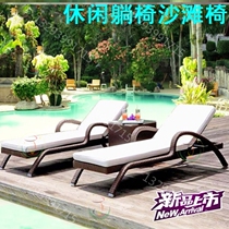 Dual-use Outdoor Sleeping Chair Outdoor Beach Fold Deckchair Open-air Creative Folk Villa Embalming Wood Plastic Chair Garden