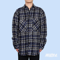 Trend Watch Charlie Luciano CL Braided gold line check plaid shirt jacket thick section