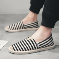 Summer breathable leisurely lazy driving casual Doudou tide shoes Mens old Beijing cloth shoes mens shoes handmade fisherman shoes