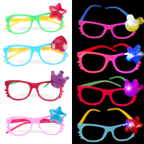 Childrens LED light luminous KT cat eye frame plastic cute shiny new special cheap stall small toy wholesale