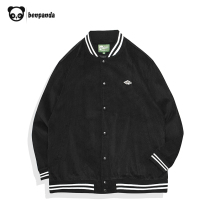 Panda Ben spring and autumn baseball uniform mens fashion handsome corduroy black Japanese flight instructor jacket spring coat