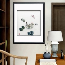 Artisan Su embroidery Sleeping lotus Home Residence Decoration Hanging Painting Embroidery Genuine Silk