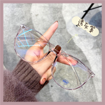 ins Retro ultra-light brown eyeglass frame can be equipped with lenses myopia womens fashion radiation-proof anti-blue light does not pressure the nose