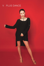 V PLUS DANCE high snow Latin DANCE dress T collar design top versatile comfortable