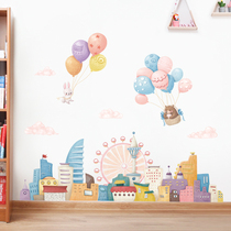 Girls room layout wall stickers Bedroom warm wall decoration wall stickers Creative childrens room wallpaper self-adhesive