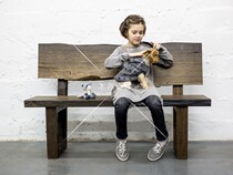 Nordic log homestay do the old backrest bench creative clothing store rest bench simple bench bench change shoes bench