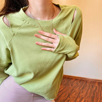 Fitness Blouse Girl Spring Summer Style Long Sleeve Loose Display Slim Speed Dry Running Sports Hood Shirts Sexy Fashion Yoga Clothes