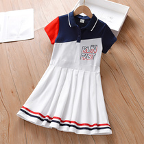 Girl Summer Clothing Dress Dress Dress 2022 New Children Skirt Summer Ocean Atmosphere Middle Childrens College Wind Skirts Pure Cotton