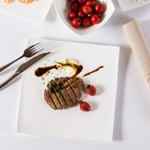 Creative home white bone china Western plate steak cutlery Pasta Plate steak knife and fork dish set