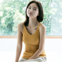 Autumn and winter towel ring velvet warm vest womens slim UV collar base vest threaded modal cotton inner top