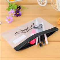 Cute Creativity Small Horse Translucent Frosted File Bag Pull Side Pen Bag Containing Stationery Office Cosmetics Cashier Bag