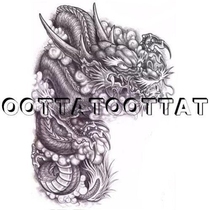 Half-armor tattoo stickers over the shoulder dragon Waterproof tattoo stickers Shawl dragon Whole flower arm dragon Half-armor thorn male simulation lasting