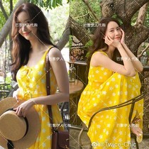 (Paris Iren) maje19 Xia Lin Yuner same paragraph waist print dress