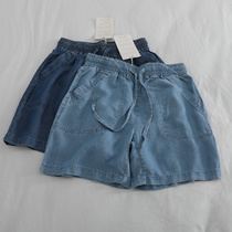 Big factory suitable for summer thin wear jeans shorts female Han edition small high waist loose hot pants tide