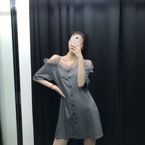 2020新款一字肩连衣裙很仙的法国小众桔梗裙智熏法式吊带egg裙子