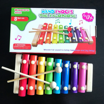 Baby wooden eight-tone piano accordion baby puzzle music device toys 1-2-3 years old early education Kindergarten