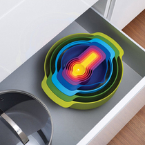 British Joseph joseph Rainbow 9 pieces Suit Baking Bowl Drain Basin Multi Functional Wash Basin