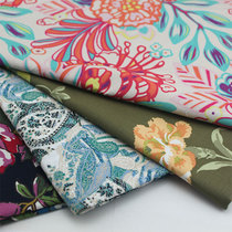 DIY Handmade Fabric Oil Painting Style Flowers Branch Pure Cotton Cloth Parquet Flat Grain Quality Foreign Trade Combed Cotton