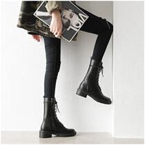 Martin boots short style British style 2022 winter new thick heel thin thick bottom increased short boots plus velvet all-match mid-tube women