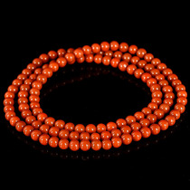 31 99 grams 5 5mm nine-mouth pure persimmon red agate ball necklace Buddha beads multi-Circle Bracelet