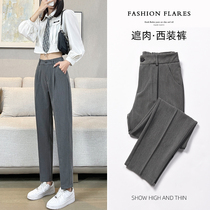 Grey Western Dress Pants Woman Summer Slim Fit Slim Kharen Pants Woman Pants 90% Smoke Pipe Casual Straight Drum Western Pants